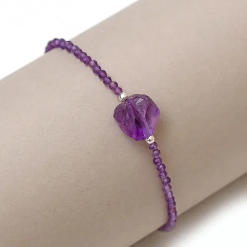 Miniatura 4 de Pulsera de plata de ley 925 con cuentas completas y ajustables para mujer, pulsera delicada de cuentas de piedras preciosas naturales, regalo