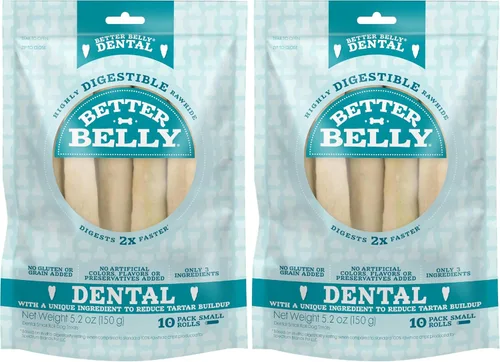 Miniatura 6 de Better Belly Masticables dentales de cuero crudo altamente digeribles, trata a tu perro con un masticable sin colores ni sabores artificiales, 4