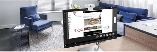 Miniatura 2 de Lenovo Cámara web HD 1080p (300 FHD) - Cámara de monitor con gran angular de 95°, giro e inclinación de 360°, micrófonos duales, cámara de Gris