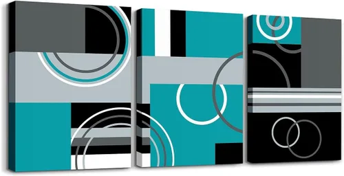 Miniatura 14 de Erosebridal Bohemian Wall Decor 12"x16" 3 Piece Country Southwestern Canvas Wall Art Boho Aztec Arrows Diamond Poster Print Black Gray Geometric