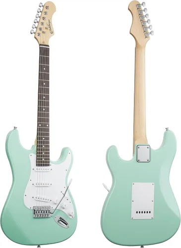 Miniatura 4 de Ashthorpe - Guitarra eléctrica de 39 pulgadas, kit de guitarra de tamaño completo con bolsa acolchada, barra de trémolo, correa, cuerdas, cable