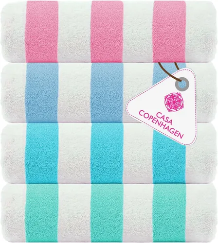Miniatura 86 de CASA COPENHAGEN Juego de 6 toallas de palomitas de maíz, color azul polvoriento, 21.16 oz/m², 2 toallas de baño, 2 toallas de mano y 2 toallas