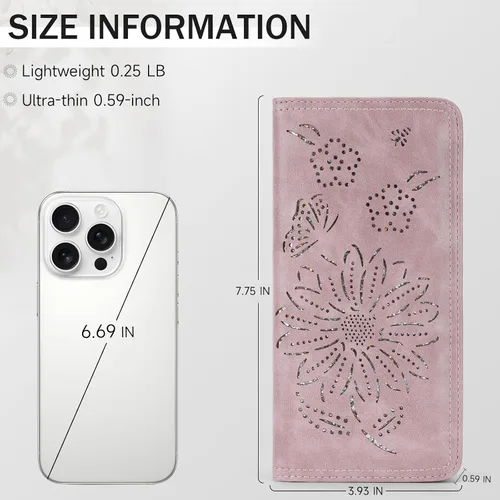 Miniatura 3 de Cartera con Bloqueo RFID para Mujeres Segura Delgada Bifold Cartera para Mujeres Ultra Delgada Billetera para Damas Bifold, 02-púrpura, Moda
