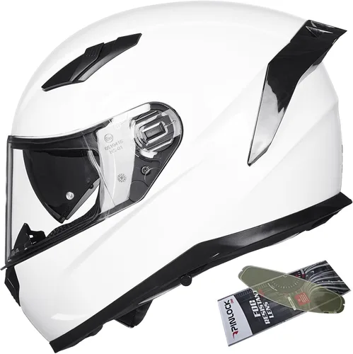 Miniatura 10 de ILM Cascos para moto de nieve y motocicleta con cara completa, película antiempañante Pinlock para hombres y mujeres, con visera térmica opcional