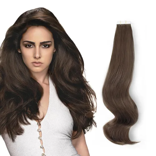 Miniatura 17 de ABH AMAZINGBEAUTY HAIR Extensiones de cinta de cabello humano Remy real, Remi, extensiones de cabello negro con pegamento en trama de piel