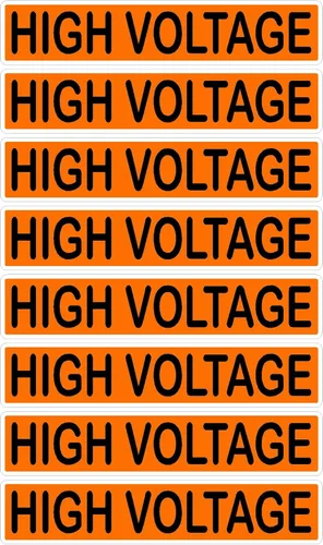 Marcador eléctrico de línea de conducto, 8 unidades, naranja, negro, Safety Decal Unlimited de alto voltaje, 110, 115, 120, 208, 220, 240 voltios,