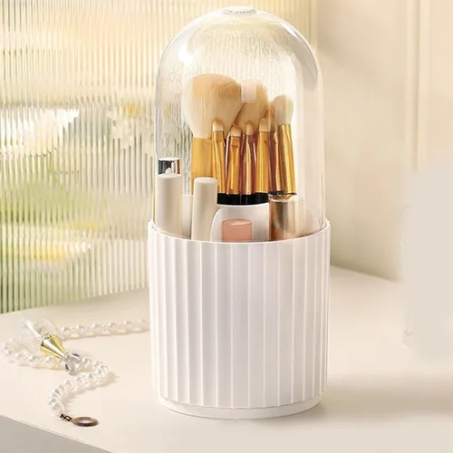 Miniatura 6 de Organizador de cosméticos de plástico para brochas de maquillaje, caja de almacenamiento giratoria para maquillaje, organizador de maquillaje