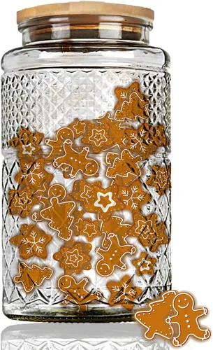 Miniatura 7 de Prettidecor Tarro de almacenamiento de vidrio, 38 onzas líquidas, recipientes de alimentos con tapa de bambú, recipientes de cocina, tarros