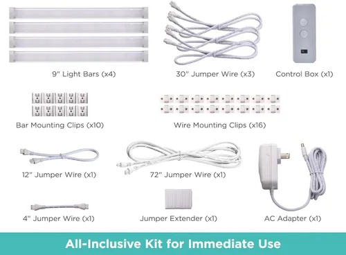 Miniatura 8 de PureOptics LED Kit de luz para debajo del gabinete, sensor de movimiento, regulable, enlazable, 3 configuraciones de color, sin herramientas