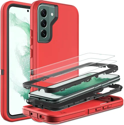 Miniatura 10 de Funda para Samsung Galaxy S22 Plus con protector de pantalla de TPU flexible autorreparable [2 unidades], 3 en 1, carcasa de cuerpo completo a Azul