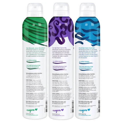 Miniatura 6 de Not Your Mother's Dry Shampoo Spray Signature Surtido (paquete de 3) – 7 onzas cada uno – Clean Freak, Plump for Joy & Beach Babe – Absorbe
