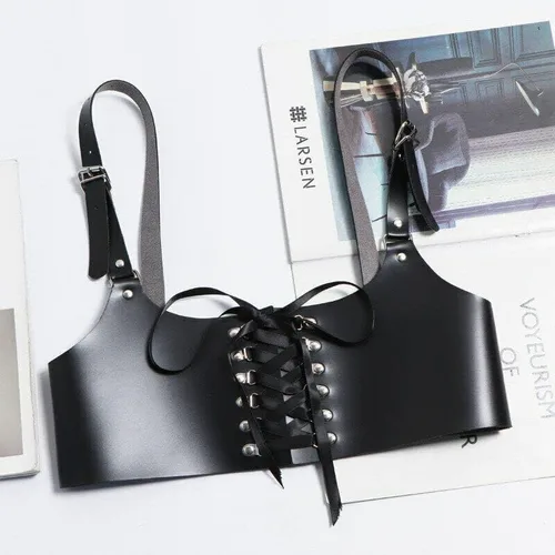 Miniatura 6 de ALLOVME Women Rave Body Chest Harness Waist Belt Caged Bra Festival Dance Club Party