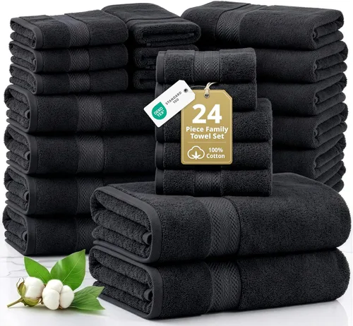 Miniatura 46 de Lane Linen Paquete de 4 toallas de baño 100 % algodón (35 x 66 pulgadas), hilado en anillo, extra grandes, secado rápido, suaves, de poca pelusa