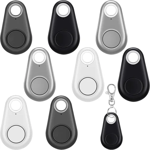 Miniatura 8 de Flutesan 8 paquetes de rastreador GPS portátil, rastreador móvil antipérdida, dispositivo inteligente localizador de llaves, dispositivo de Negro