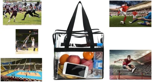 Miniatura 5 de Bolsa transparente aprobada para estadios, bolsa transparente de seguridad para estadios, viajes y gimnasio, 12 x 6 x 12 pulgadas