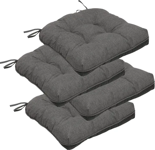 Miniatura 10 de RACE LEAF Cojines para sillas de comedor, paquete de 4 unidades, almohadillas de espuma viscoelástica para sillas de cocina con lazos y respaldo