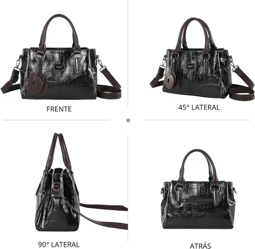 Miniatura 6 de Bolsos y carteras para mujer, bolso de mano de cuero vegano para mujer, bolso de hombro, bolso de viaje con compartimentos