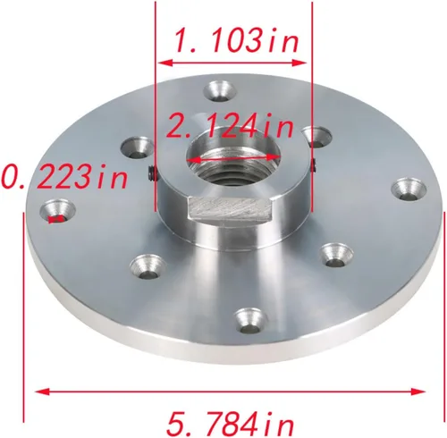 Miniatura 2 de findmall Placa frontal de torno de madera de acero de 6 pulgadas, 1-1/4 x RH 8TPI roscada con tornillo de bloqueo para asegurar en el husillo