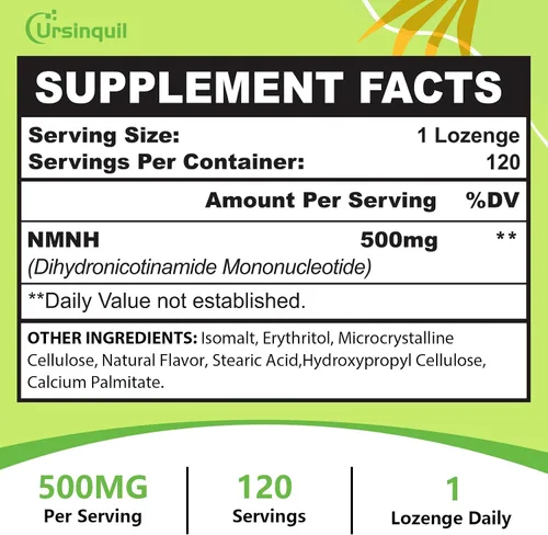 Miniatura 6 de NMNH sublingual de 500 mg (mononucleótido de dihidronicotinamida) (120 porciones, NMNH 500 mg por porción) Suplemento NAD para aumentar los niveles