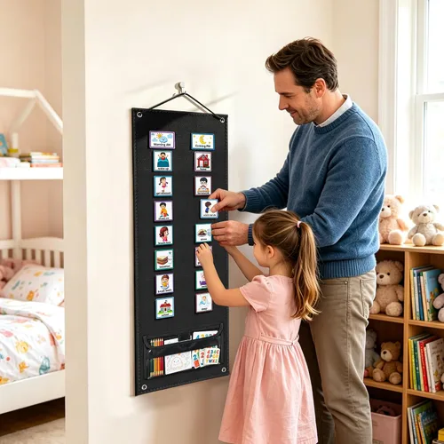Miniatura 5 de AKAYOK Tablero de fieltro – Tableros de franela de doble cara para aprendizaje preescolar, narración interactiva y juego Tablero de letras