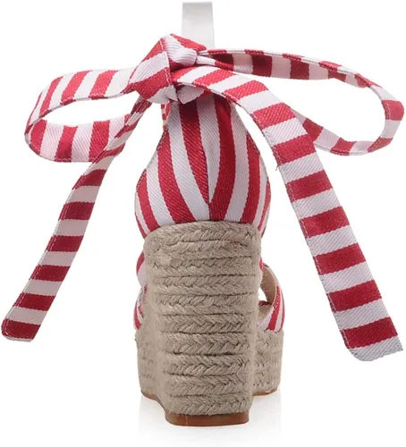 Miniatura 3 de MERUMOTE Sandalias de plataforma de cuñas de verano a rayas de color vestido de uso diario para mujer