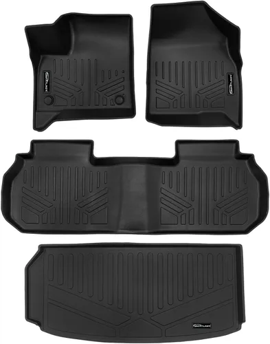 Miniatura 41 de SMARTLINER Juego de alfombrillas de piso de 2 filas compatibles con Chevrolet Traverse 2011-2017