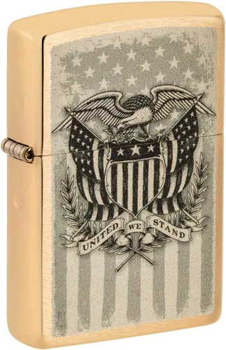Miniatura 14 de Zippo encendedores con la bandera de EE. UU. Cromado