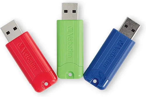 Miniatura 8 de Verbatim Unidad flash USB 3.0 retráctil de 16 GB a rayas, paquete de 5 unidades multicolor (verde, azul, rojo, morado, cian)