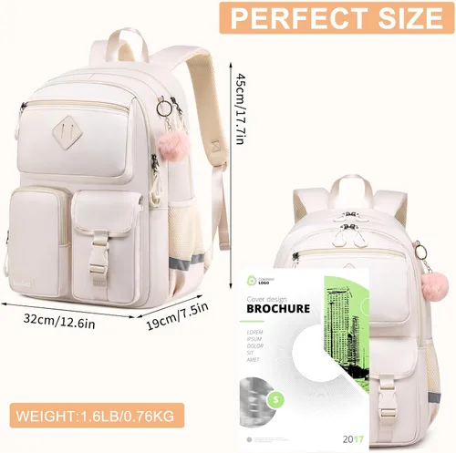 Miniatura 3 de Mochila escolar para niñas adolescentes, lindas mochilas universitarias para niños y estudiantes Bookbag Fit - Bolsa para laptop de 15.6 pulgadas