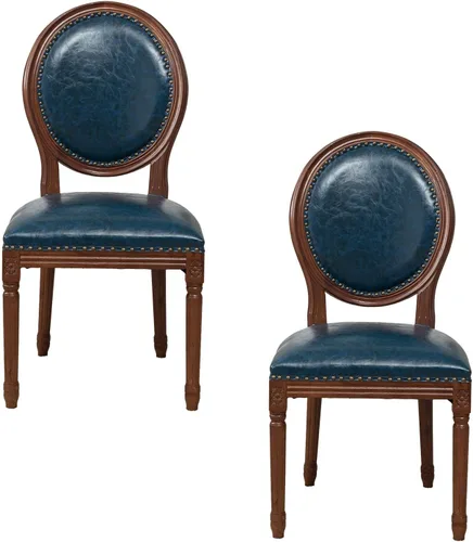 Miniatura 15 de Sillas de comedor de madera para casa de campo, sillas de cocina estilo país francés, silla vintage para sala de estar con respaldo redondo, silla