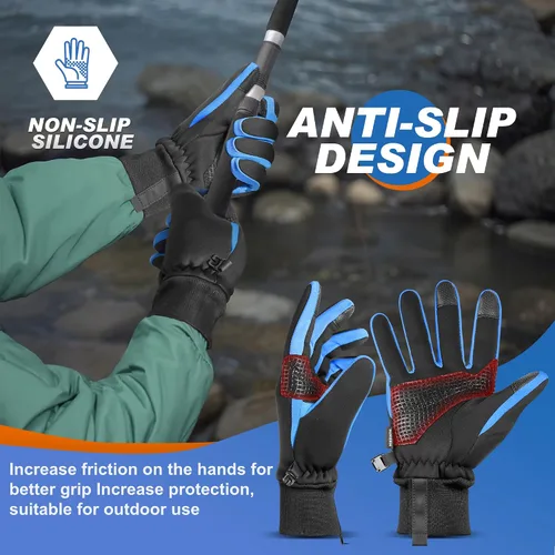Miniatura 4 de Sukeen Guantes de invierno para hombre y mujer, guantes antideslizantes para pantalla táctil, guantes cálidos para correr, conducir, ciclismo
