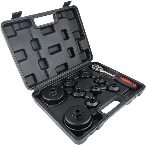 Juego de 10 piezas de llaves extractoras de tapa de filtro de aceite, incluye 24 mm, 27 mm, 29 mm, 30 mm, 32 mm, 36 mm, 38 mm, 64 mm, kit de llaves