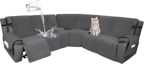Miniatura 111 de Fundas de terciopelo 10% impermeables para sofá modular reclinable en forma de L, 1 pieza, fundas acolchadas para sofá reclinable esquinero, juego