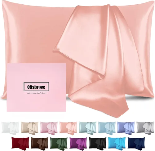 Miniatura 37 de Fundas de almohada de seda para cabello y piel, de seda de morera, suave, transpirable, de ambos lados, de seda natural, con cremallera, 1 paquete