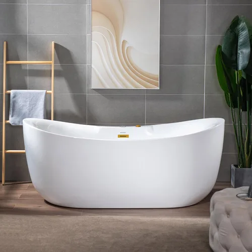 Miniatura 2 de WOODBRIDGE Bañera combinada de hidromasaje y baño de aire calentado de remojo de 72" x 35-3/8" con soplador de aire de velocidad ajustable y panel