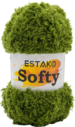 Miniatura 37 de Estako Softy 100% Poliéster Esponjoso Suave Grueso Peso #5 Hilado para Crochet y Tejido 3.52 oz (100 gr) 98 Yds (90 m) (9110 - Blanco)