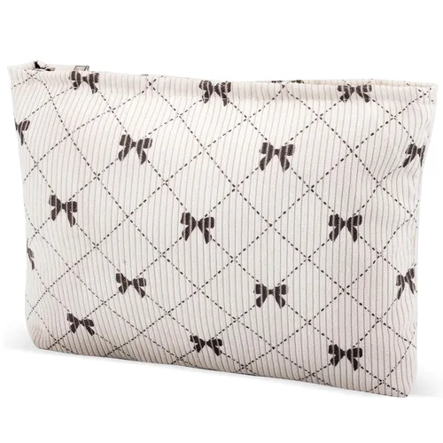 Miniatura 24 de Bolsa de maquillaje de flores para mujer, bonita bolsa de maquillaje para bolso, bolsa de cosméticos con cremallera, bolsa de cosméticos de lona