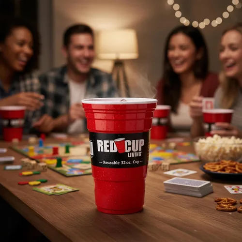 Miniatura 8 de Vasos de 32 onzas Taza roja reutilizable para fiesta, vaso y vaso Vasos de fiesta ideales para niños y adultos Suministros reutilizables