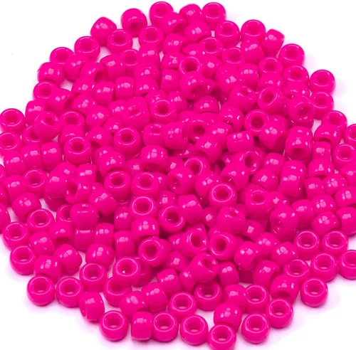 Miniatura 2 de Gxueshan 1000 piezas cuentas de pony acrílicas rojo rosa 6 x 9 mm a granel para hacer pulseras, collares, aretes, trenzas de pelo