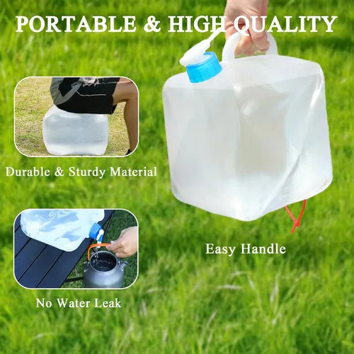 Miniatura 6 de Contenedor de agua plegable con espita y gancho, jarra de agua sin BPA, cubo de transporte plegable, contenedor de almacenamiento de agua