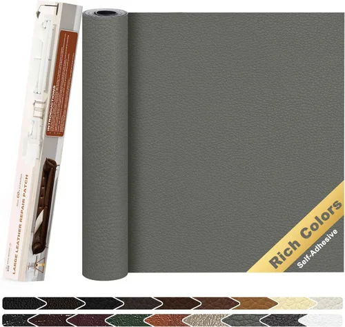 Miniatura 45 de KING MOUNTAIN Cinta de reparación de cuero, 16 x 60 pulgadas, gris, autoadhesiva, impermeable, ecológica