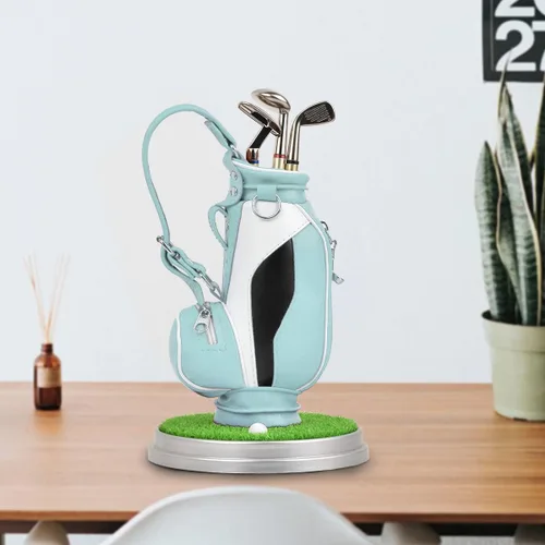 Miniatura 7 de Soporte de cuero para bolígrafo de golf con tres bolígrafos de golf para escribir, adecuado para decoración de escritorio, decoración de pasteles