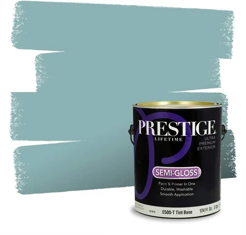 Miniatura 854 de Pintura Exterior + imprimación PRESTIGE, todo-en-uno, 1 galón, acabado mate, color comparable al Valspar* Royal Gray* VS151-Gris real