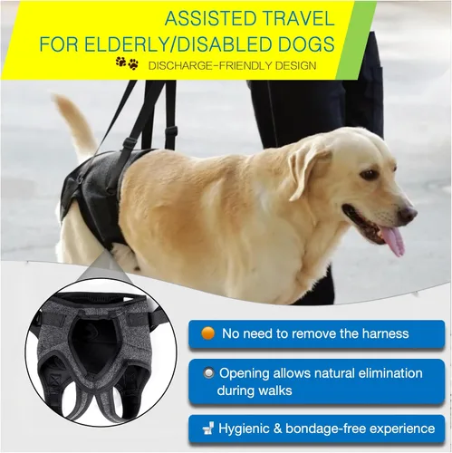 Miniatura 3 de Arnés de elevación para perros para patas traseras, soporte resistente para perros, soporte de cadera para caninos grandes y medianos, ayudante