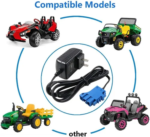 Cargador de batería de 12 V para Peg Perego, tractor de fuerza terrestre John Deere Gator XUV Polaris Outlaw Citrus RZR 900, potencia de repuesto