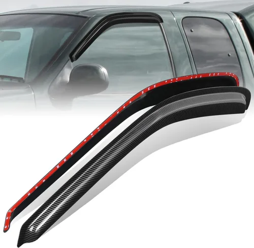 Miniatura 35 de Auto Dynasty 4 piezas viseras de ventana con patrón de fibra de carbono compatibles con Chrysler PT Cruiser 2001-2010, deflectores de ventana