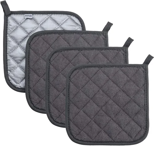 Miniatura 30 de Joyhalo Paquete de 6 agarraderas para ollas de cocina, agarradera de horno de algodón con gran resistencia al calor, almohadillas térmicas Especias