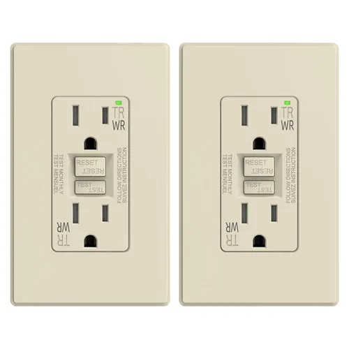 Miniatura 46 de ELEGRP Salida GFCI para Exteriores, Receptáculo GFI Eléctrico de Autoprueba de 15 Amperios con Diseño Más Delgado, Receptáculo GFCI Resistente a