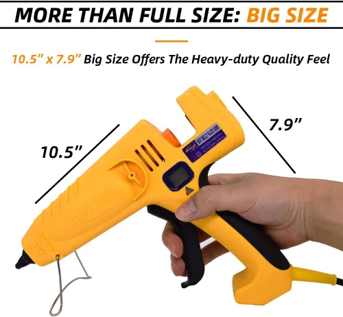 Miniatura 3 de Pistola de pegamento caliente profesional de tamaño completo de 500 vatios de alta temperatura, industrial, resistente, pistola de pegamento