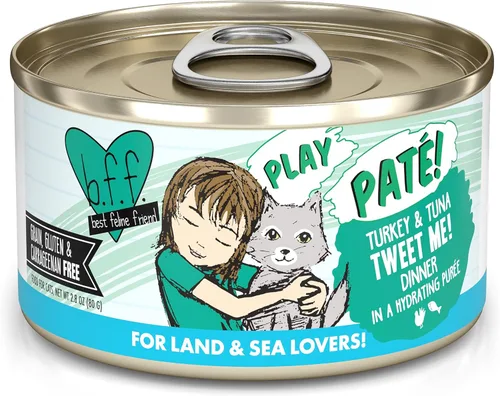 Miniatura 17 de B.F.F. PLAY - Best Feline Friend Paté Lovers, Aw Yeah!, Atún & Chicken Check Please! con atún y pollo, lata de 2.8 onzas (paquete de 12)